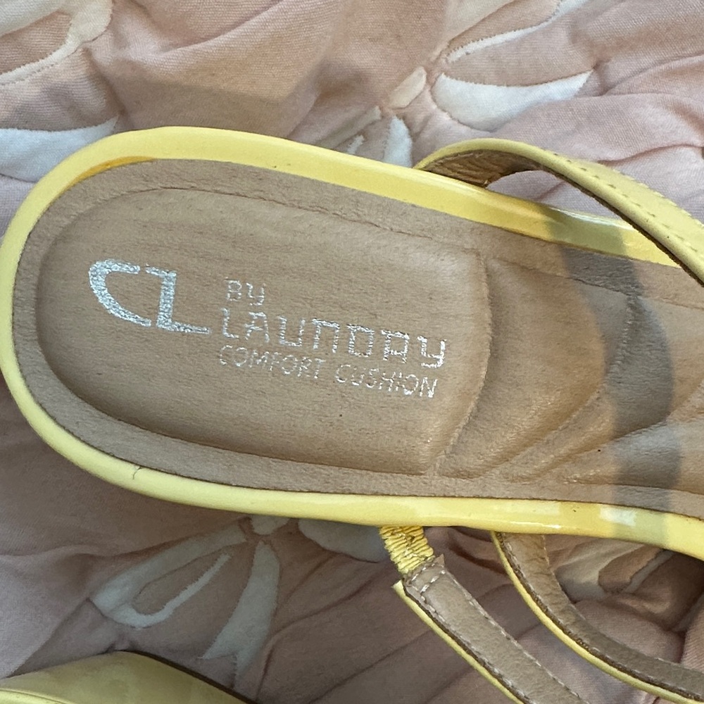 CL by Laundry Yellow Strappy Heels - Picture 2 of 5